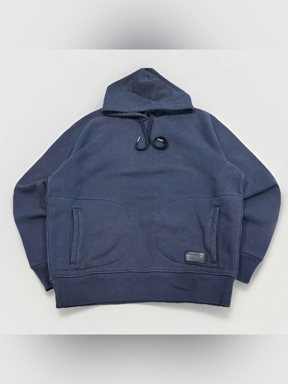 Vintage New Balance Made in USA Heavyweight Hoodie Navy Blue Embroidered Logo